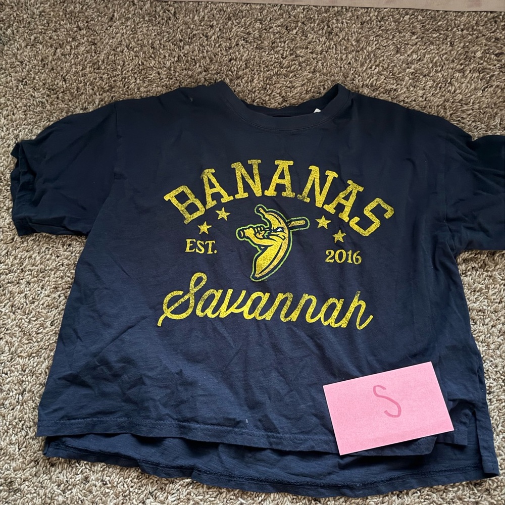 Bananas Savannah Graphic Tee - Navy with Yellow Logo
